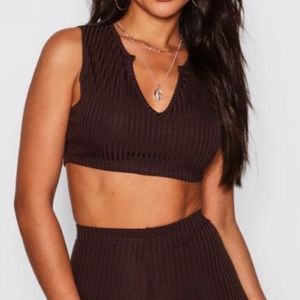 Rib Notch Neck Crop